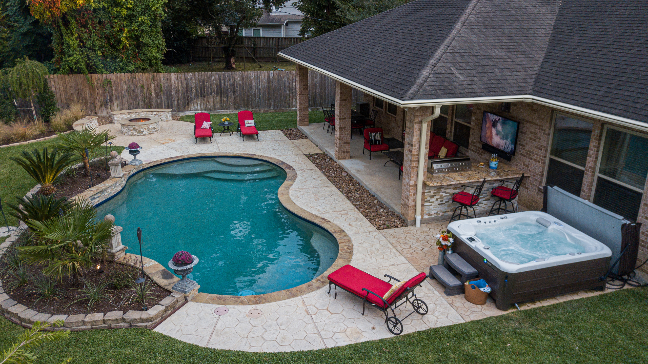 a renovated backyard - houston texas